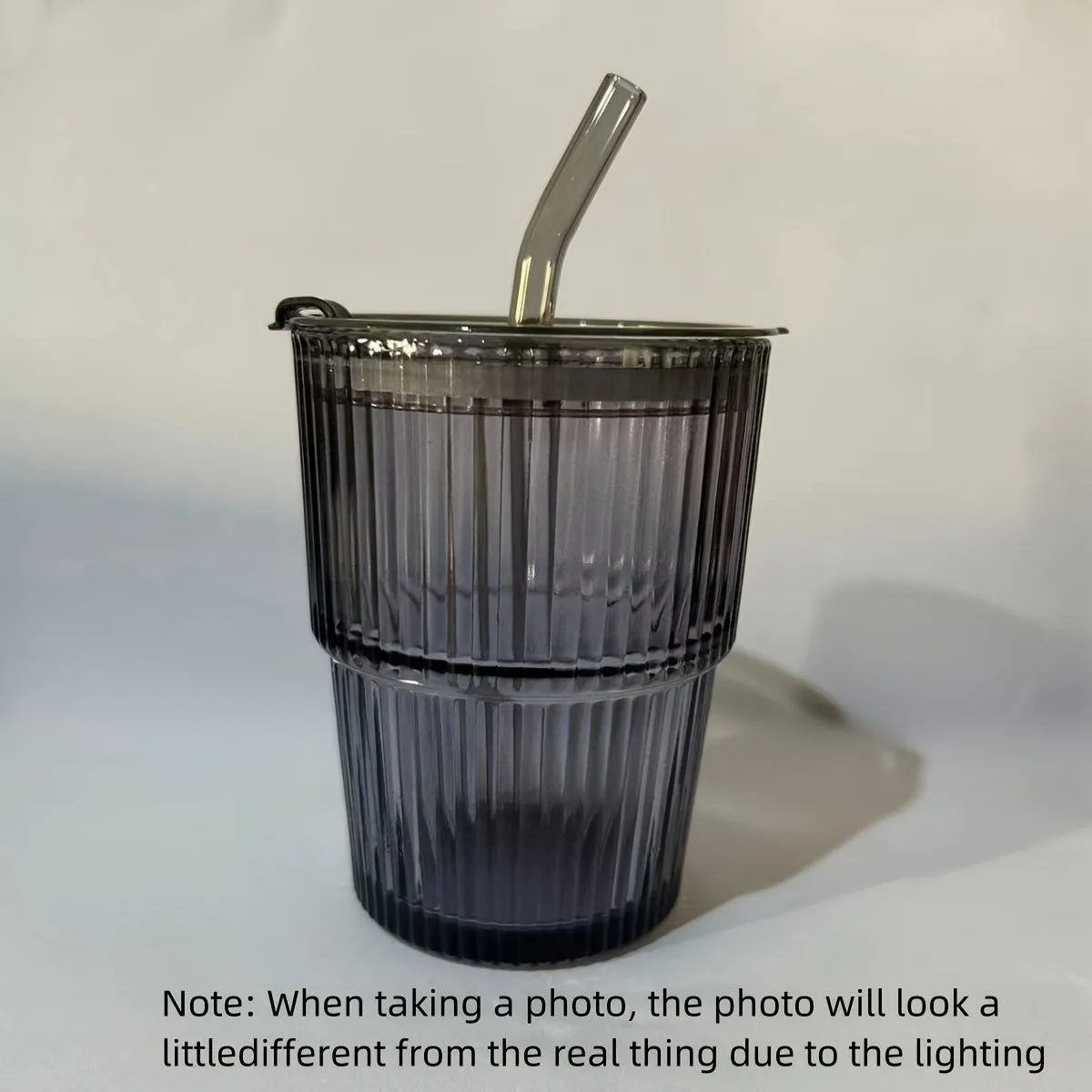 1pc Large Capacity 450ml Glass Iced Coffee Cup Tumbler - Heat Resistant, Smoothie Cups, Clear Coffee Cup, Juice Drinking Cup, Outdoor Travel Mug, Drinkware with Straw and Lid for Home