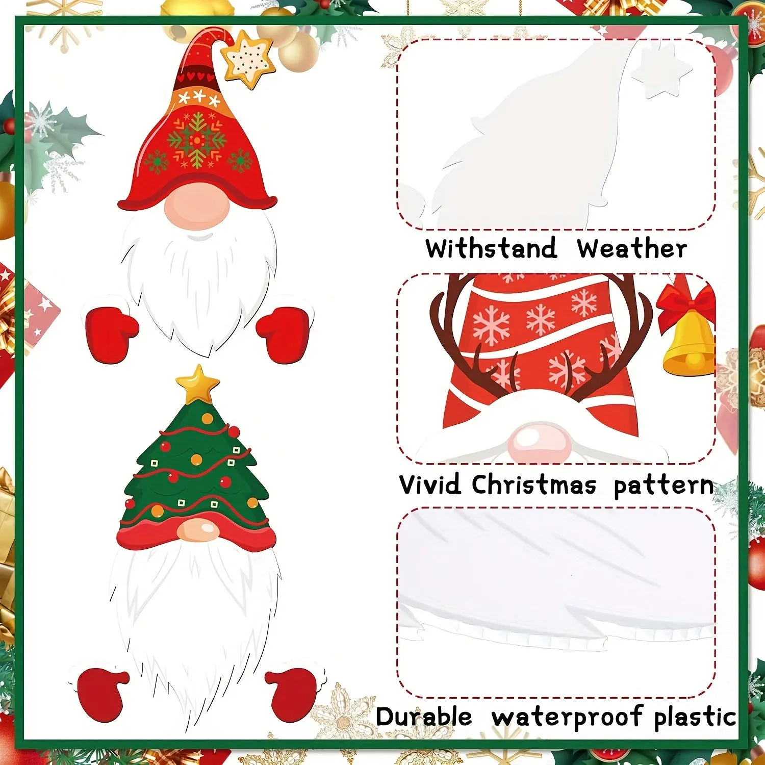4-Piece Christmas Yard Fence Decorations, Plastic Christmas Garden Fence, Holiday Decor For Patio, Lawn, And Garden, Festive Christmas Fence For Outdoor Use