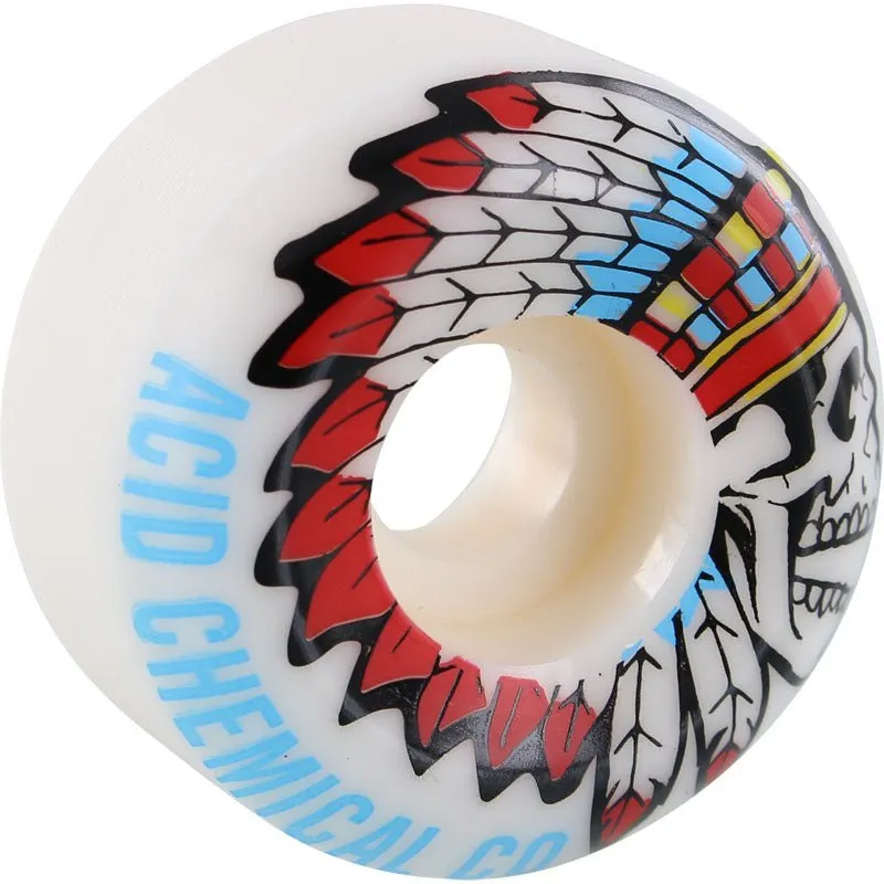 Acid 52mm 101a Type A Deadfeather Sidecut White Skateboard Wheels 4pk