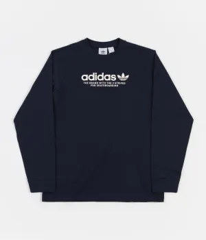 Adidas 4.0 Logo Long Sleeve T-Shirt - Collegiate Navy / Wonder White
