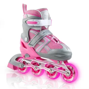 Adjustable Inline Skates for Kids With Light-Up Wheels
