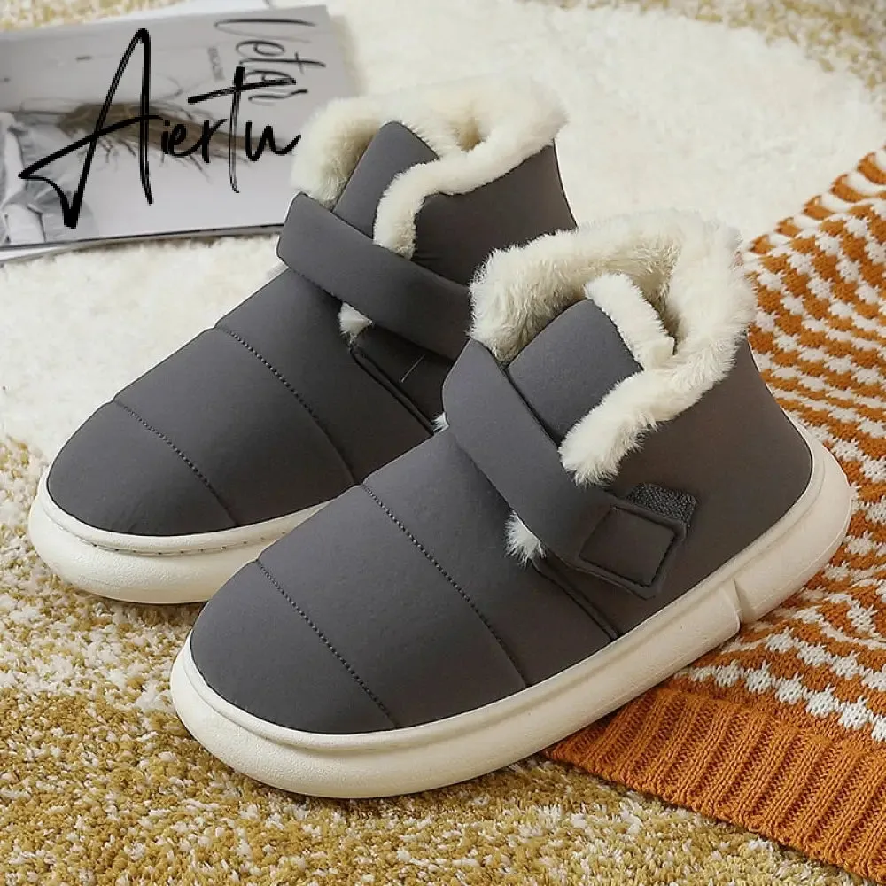 Aiertu Fashion Women's Boots Winter Cotton Shoes Woman New Couple Plush High-top Outdoor Down Fabric Warm Fur Ankle  for Ladies