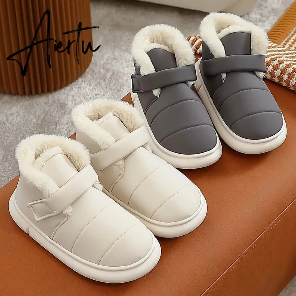 Aiertu Fashion Women's Boots Winter Cotton Shoes Woman New Couple Plush High-top Outdoor Down Fabric Warm Fur Ankle  for Ladies