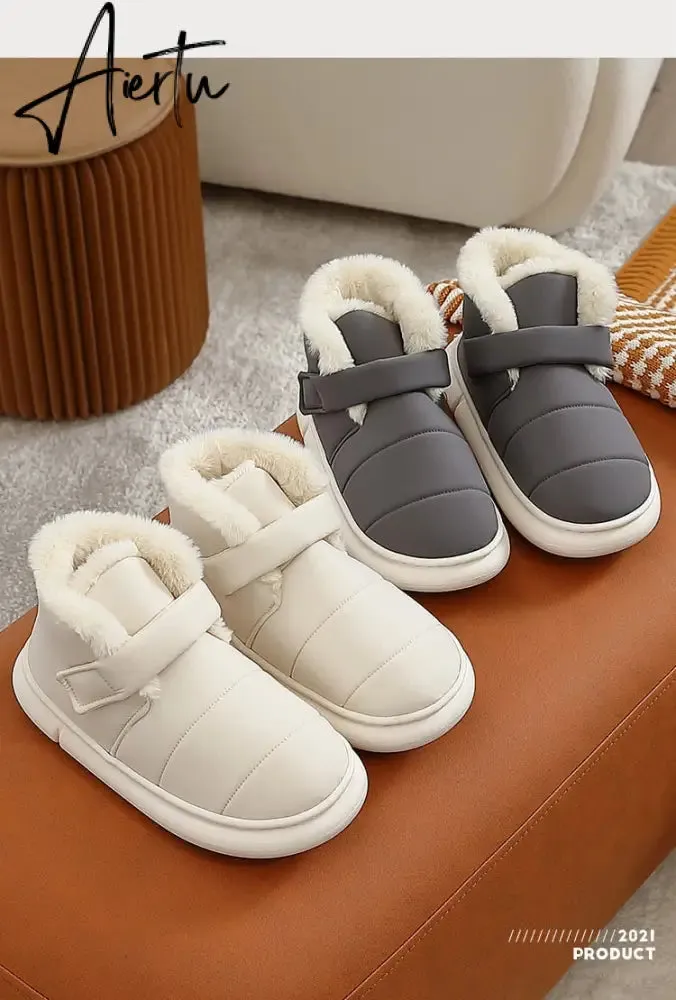 Aiertu Fashion Women's Boots Winter Cotton Shoes Woman New Couple Plush High-top Outdoor Down Fabric Warm Fur Ankle  for Ladies