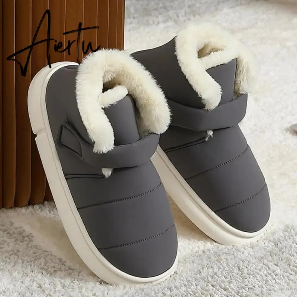 Aiertu Fashion Women's Boots Winter Cotton Shoes Woman New Couple Plush High-top Outdoor Down Fabric Warm Fur Ankle  for Ladies