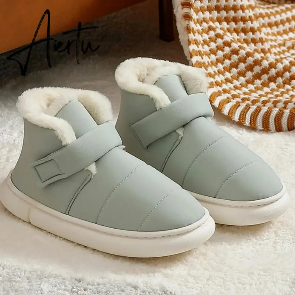 Aiertu Fashion Women's Boots Winter Cotton Shoes Woman New Couple Plush High-top Outdoor Down Fabric Warm Fur Ankle  for Ladies