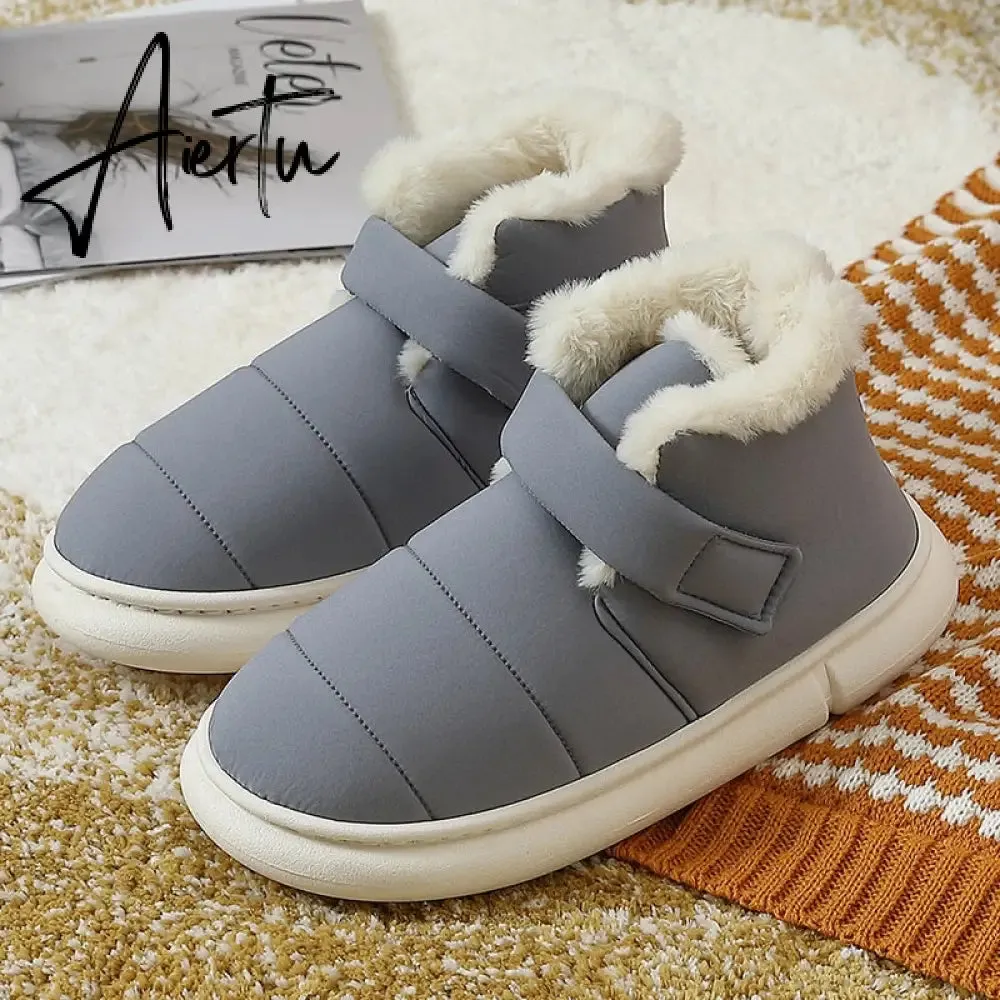 Aiertu Fashion Women's Boots Winter Cotton Shoes Woman New Couple Plush High-top Outdoor Down Fabric Warm Fur Ankle  for Ladies