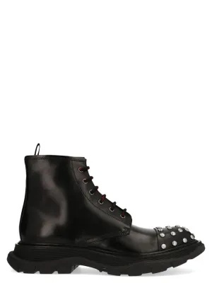 Alexander McQueen Studded Lace Up Combat Boots