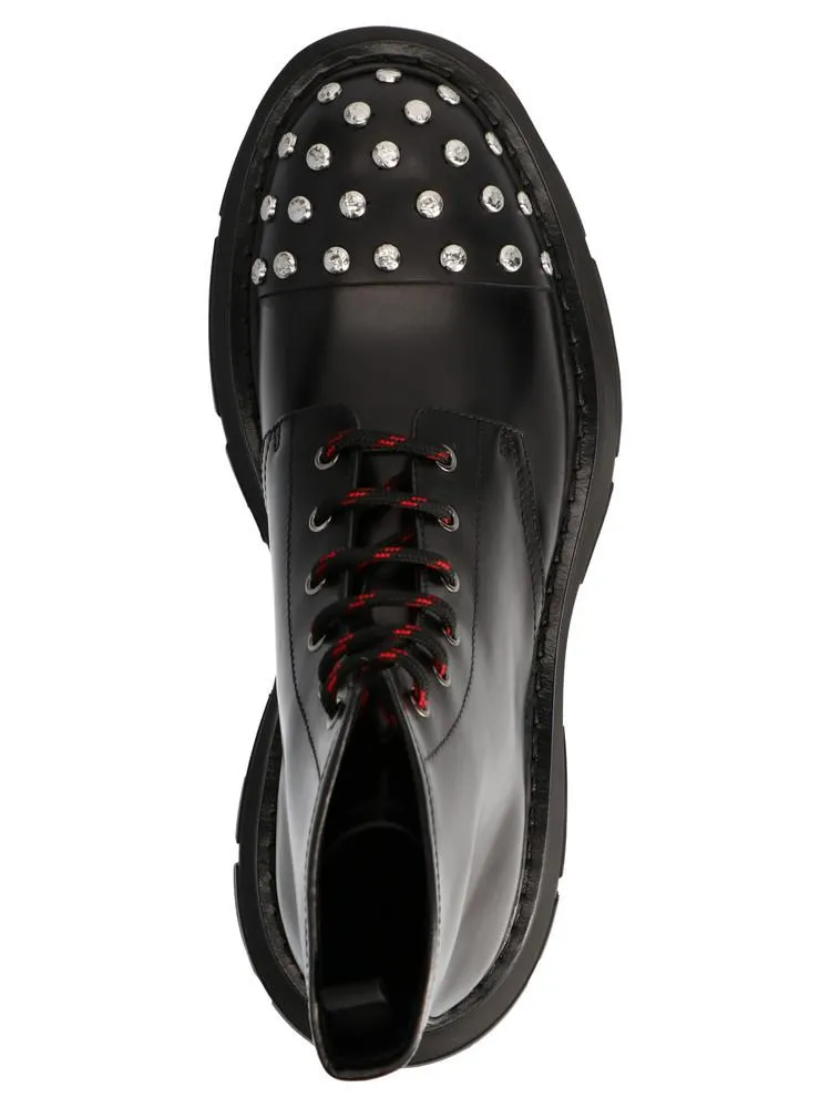 Alexander McQueen Studded Lace Up Combat Boots