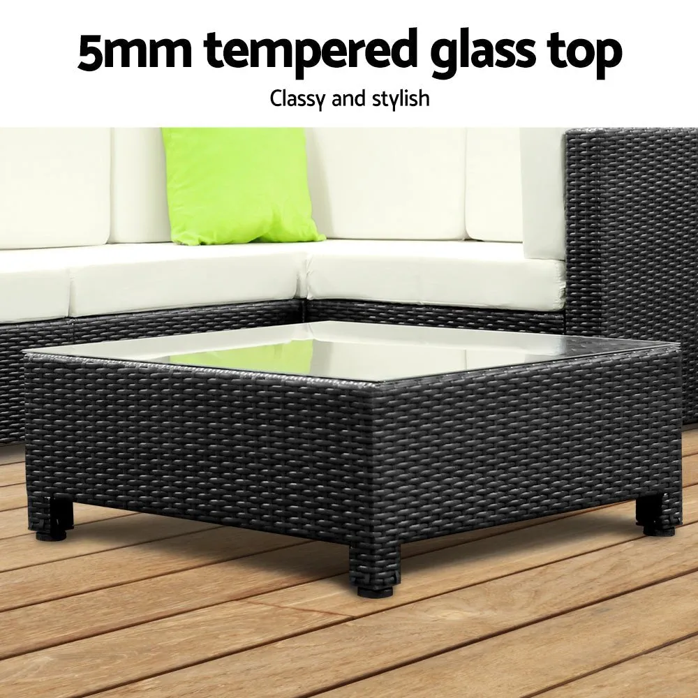 Bali 4 Seat Wicker Outdoor Lounge Set With Bonus Grey Cushion Covers