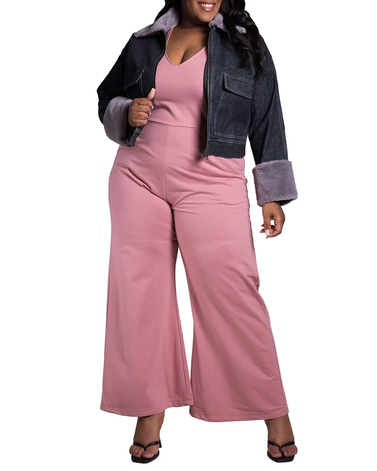 Bentley Sleeveless Wide Leg Jumpsuit | Dark Rose