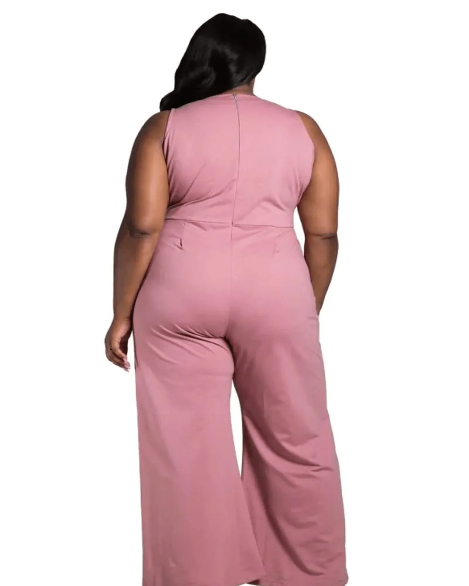 Bentley Sleeveless Wide Leg Jumpsuit | Dark Rose