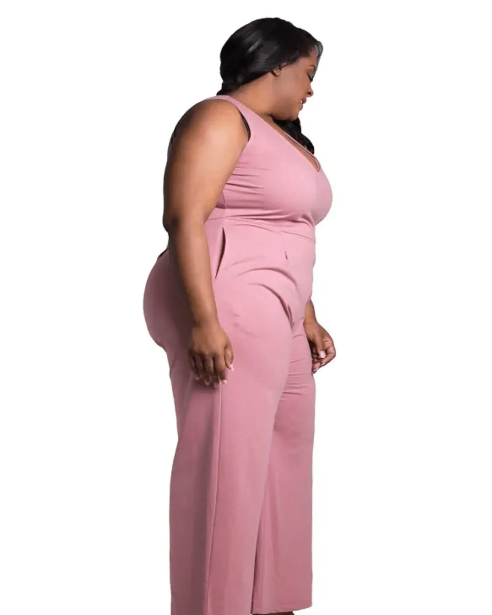 Bentley Sleeveless Wide Leg Jumpsuit | Dark Rose