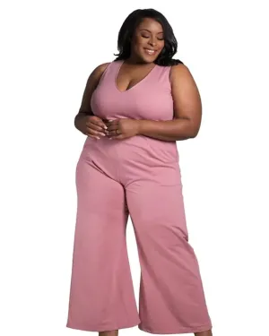 Bentley Sleeveless Wide Leg Jumpsuit | Dark Rose