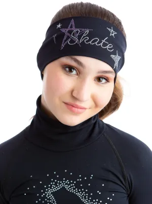 Black Skate Like a Star Headband - Purple