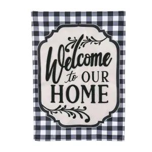 Classic Welcome Home HOUSE Appliqué Flag