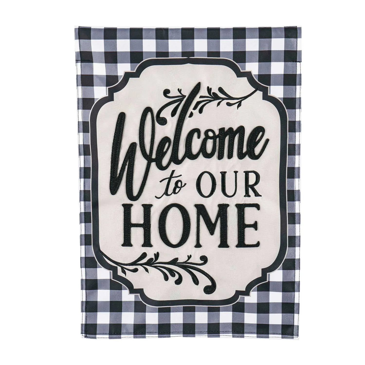 Classic Welcome Home HOUSE Appliqué Flag