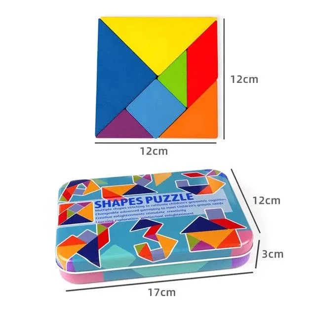 Colorful 3D Wooden Animal Pattern Puzzle - Montessori Educational Toy for Kids