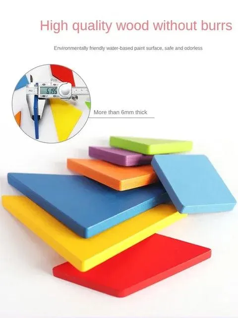 Colorful 3D Wooden Animal Pattern Puzzle - Montessori Educational Toy for Kids