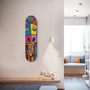 Colorful Bull Face Pop Art 8.25" Skateboard or Wall Art