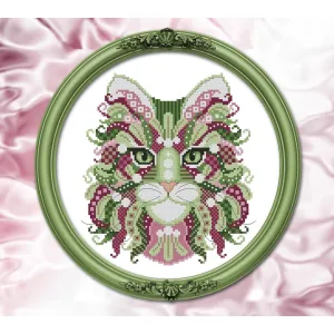 Colorful Cats - Mistletoe Pattern