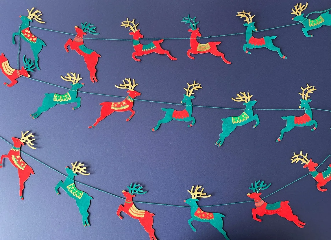 Colorful Reindeer Garland