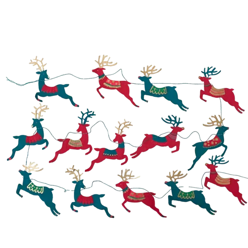 Colorful Reindeer Garland