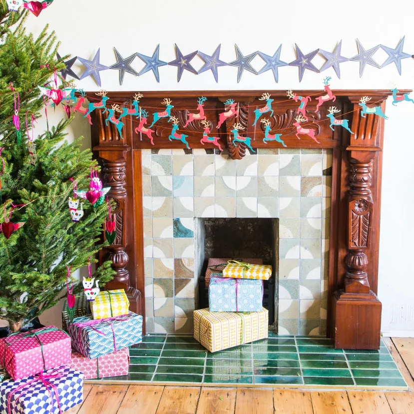 Colorful Reindeer Garland