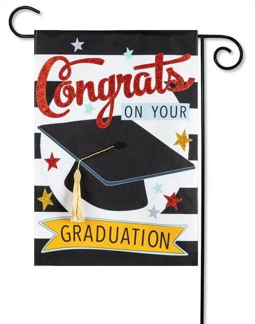 Congrats on your Graduation Garden Burlap Flag