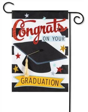 Congrats on your Graduation Garden Burlap Flag