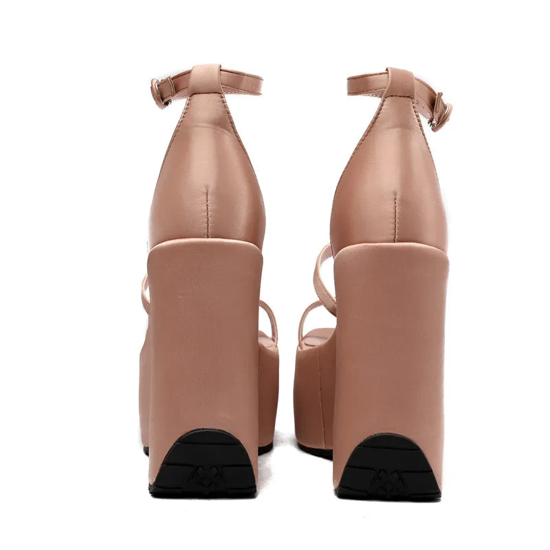 Elena Platform Wedge Strappy Sandals
