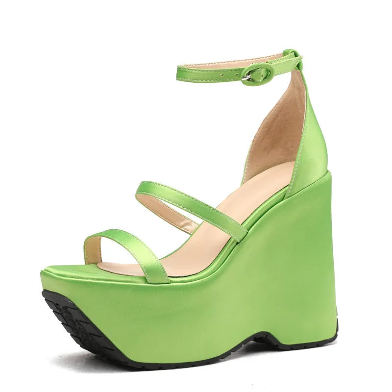 Elena Platform Wedge Strappy Sandals