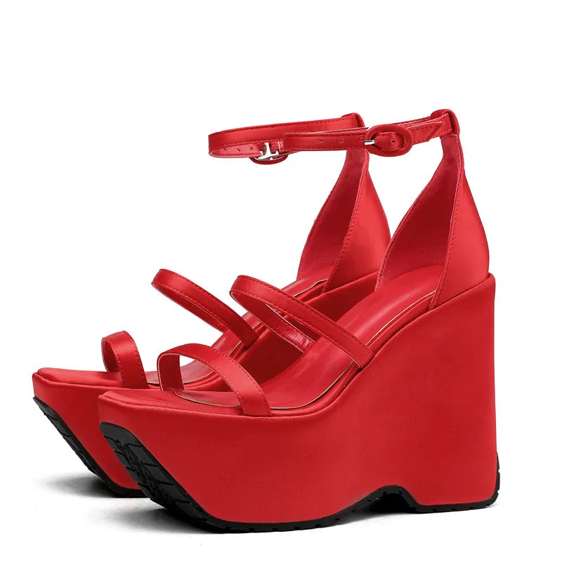 Elena Platform Wedge Strappy Sandals