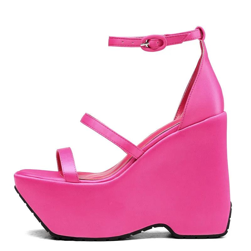 Elena Platform Wedge Strappy Sandals