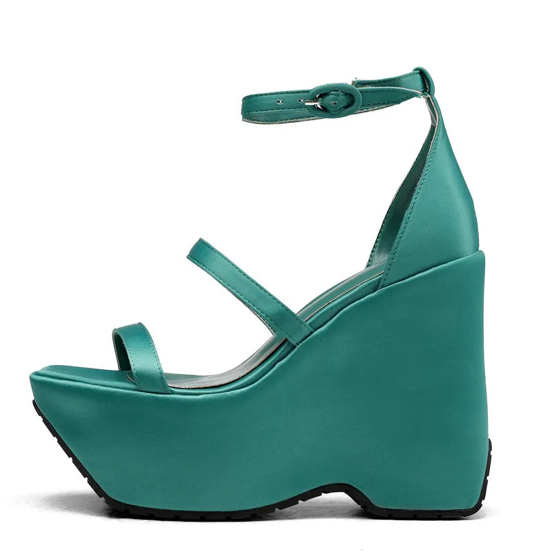 Elena Platform Wedge Strappy Sandals