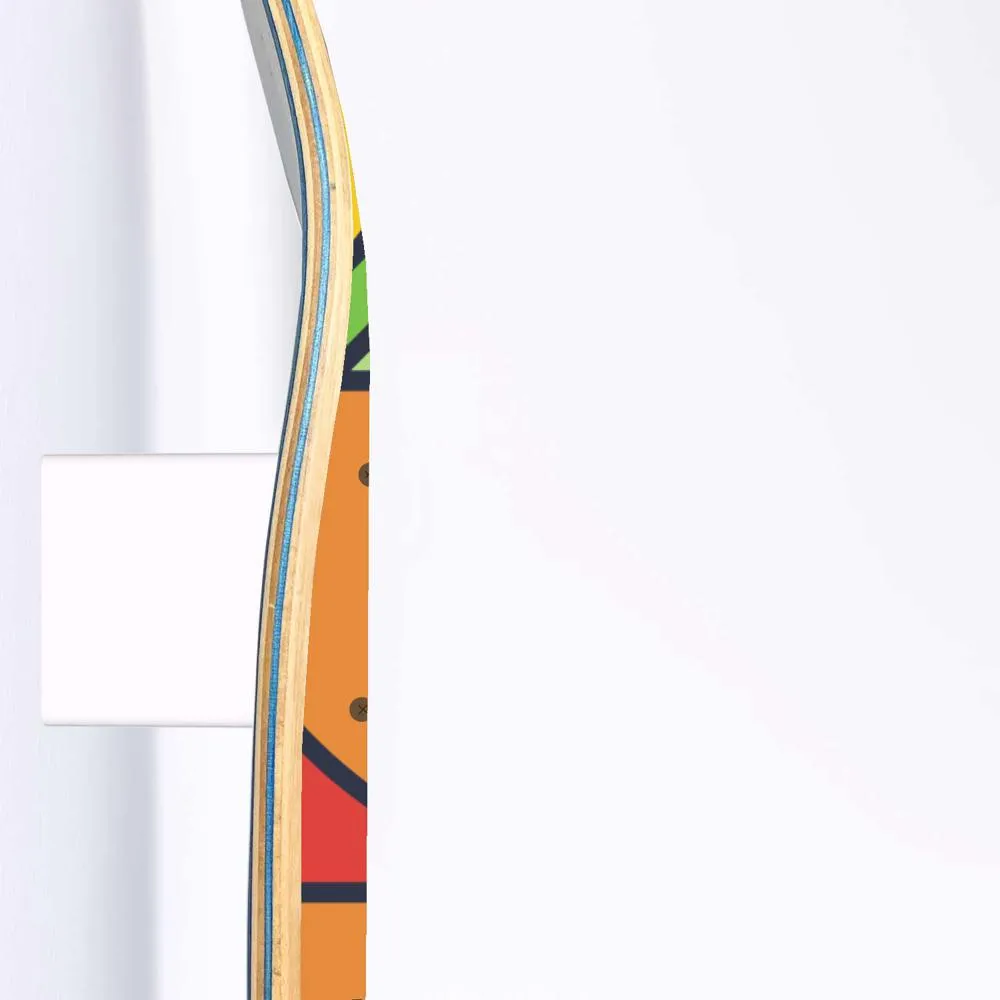Epic Retro Patterns Colorful Skateboard Wall Art