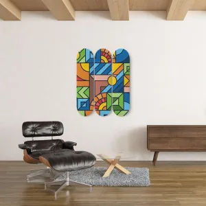 Epic Retro Patterns Colorful Skateboard Wall Art