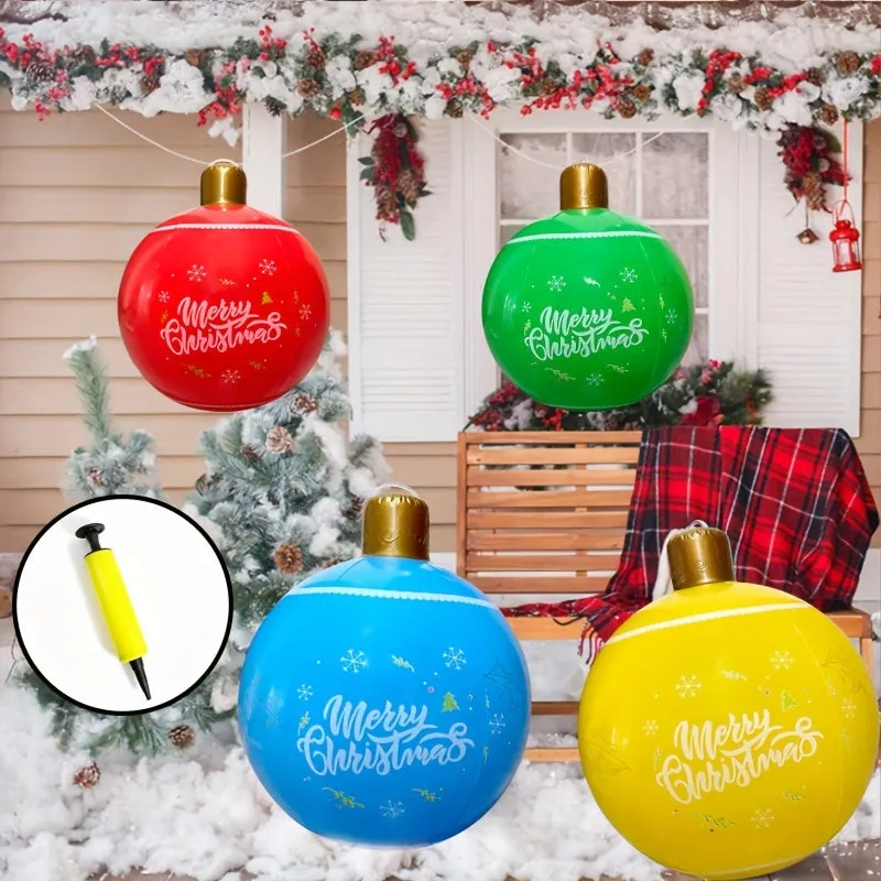 Extra-Large Inflatable Christmas Balloons - Vibrant, Durable, and Weather-Resistant Decorations for Indoor & Outdoor Holiday Ambiance, Perfect for Yard, Lawn, Porch, and Festive Celebrations