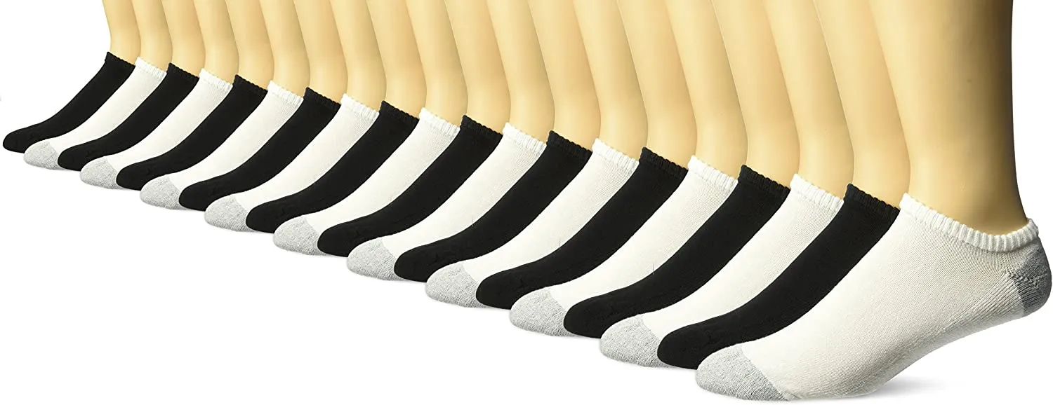 Gildan Unisex No Show Socks, 10 Pairs