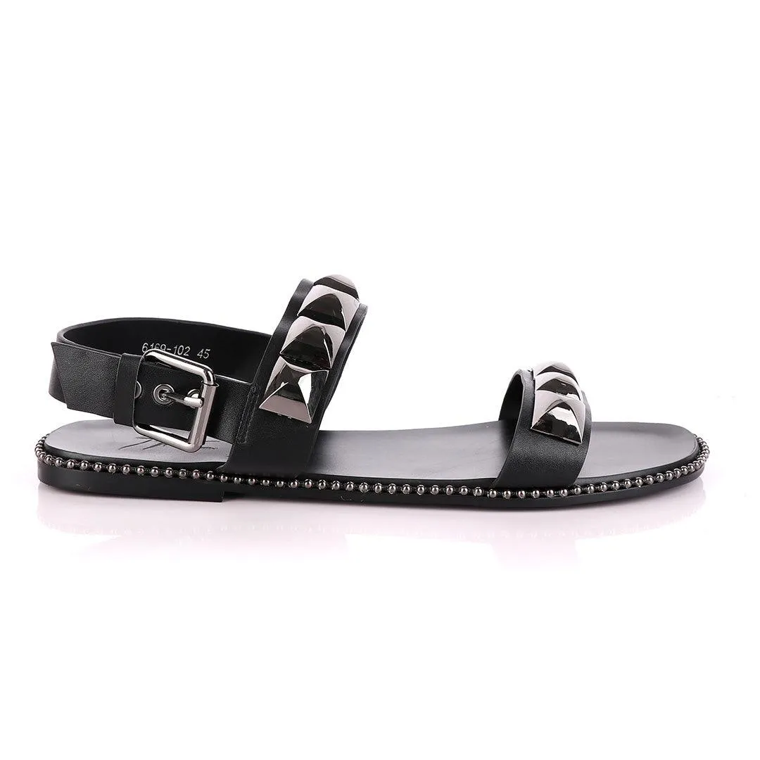 Giuseppe Zanotti All Black Gomzak studded Sandal