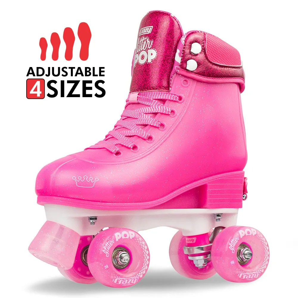 GLITTER POP Teal - Size Adjustable Roller Skates