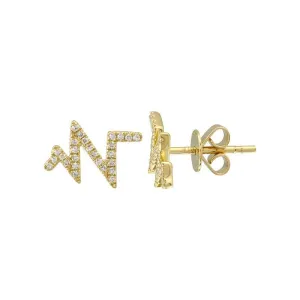 Heartbeat Diamond Stud Earrings