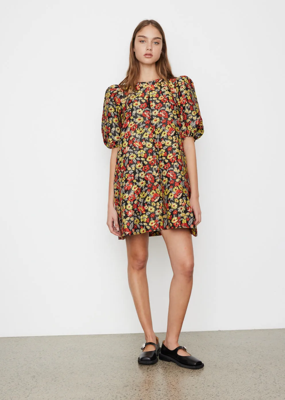 Jacquard A-Shaped Zip Mini Dress