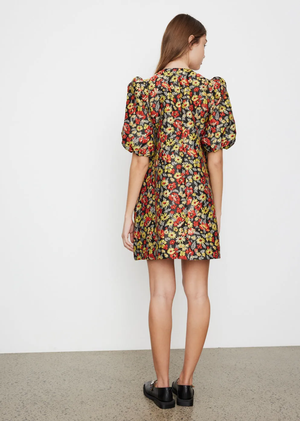 Jacquard A-Shaped Zip Mini Dress