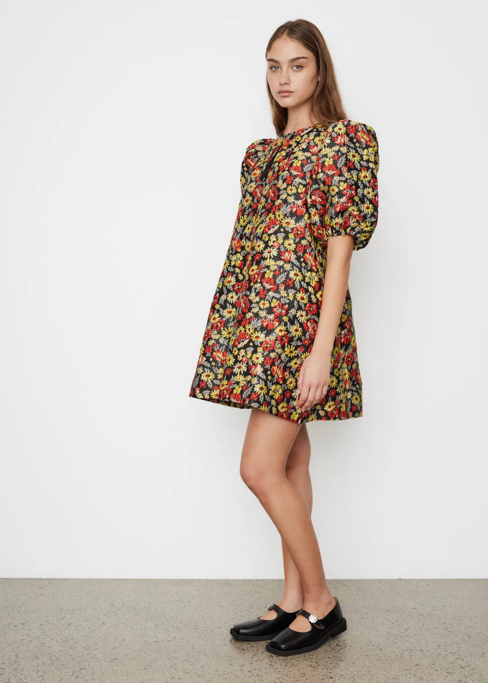 Jacquard A-Shaped Zip Mini Dress