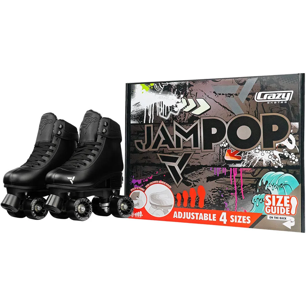 JAM POP - Black Size Adjustable Roller Skates