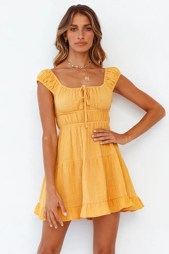 Life Is But A Dream Dress Mustard