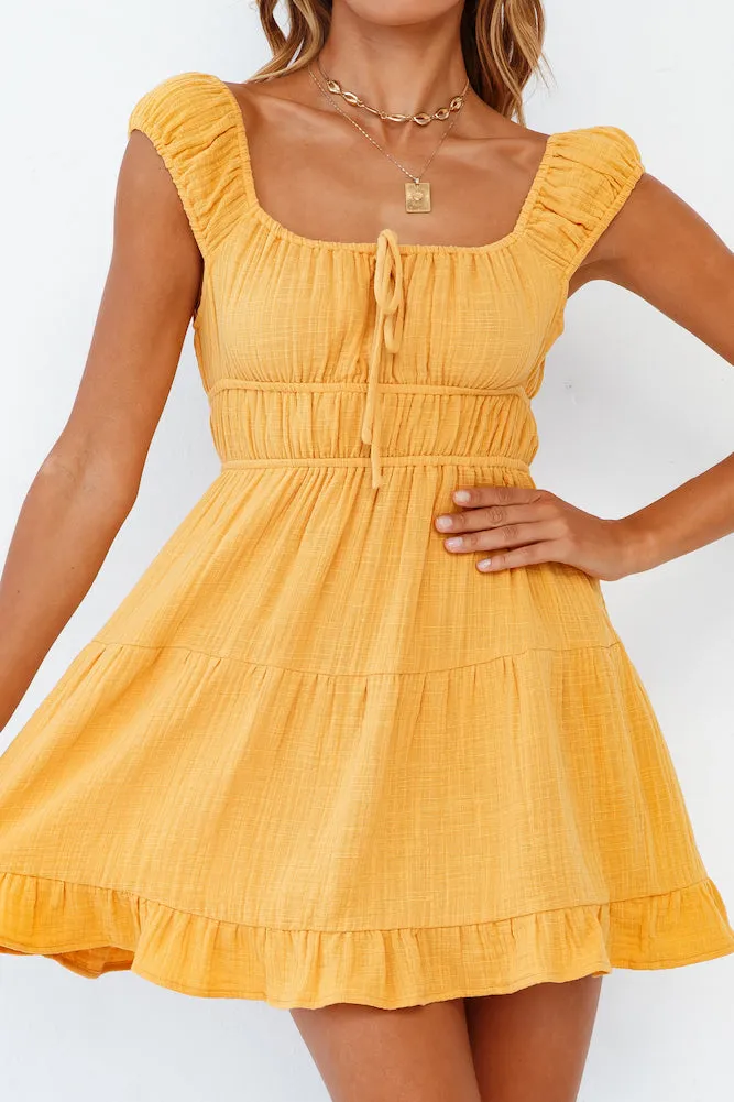 Life Is But A Dream Dress Mustard