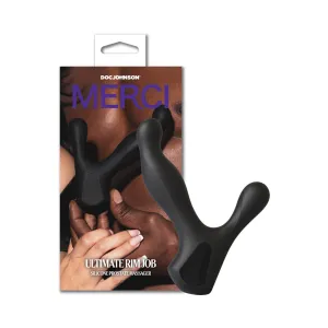 Merci Ultimate Rim Job Silicone Prostate Massager with Rotating Ridges Black