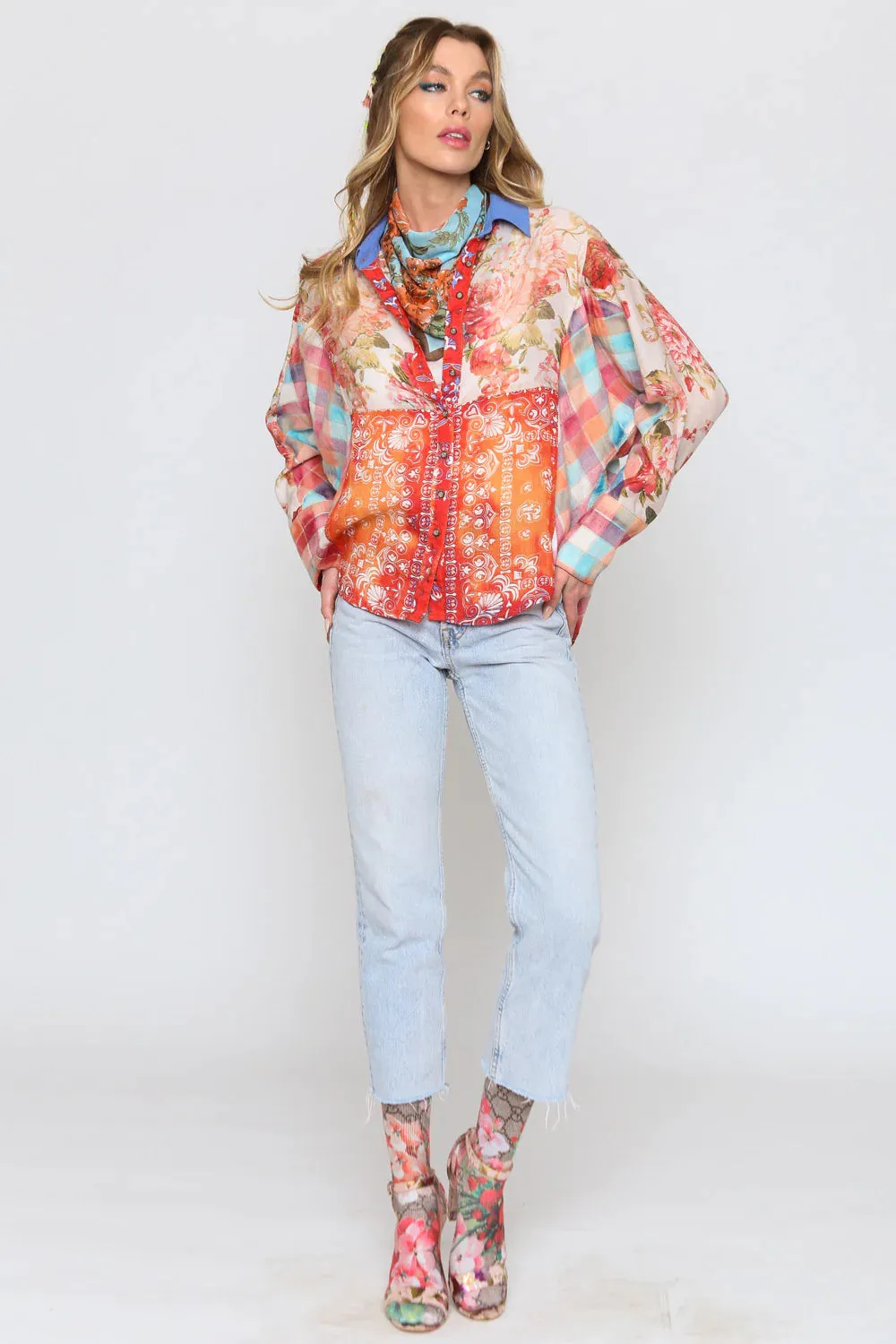 Multiple Print Colorful Shirt